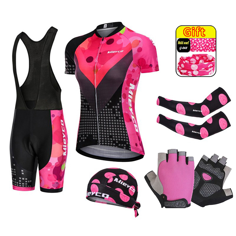 Cycling Gear Girls - 女性用マウンテンバイクスーツ、バイクチーム衣装、MTBサイクリングジャージ服、3Dゲルパッドセット、夏