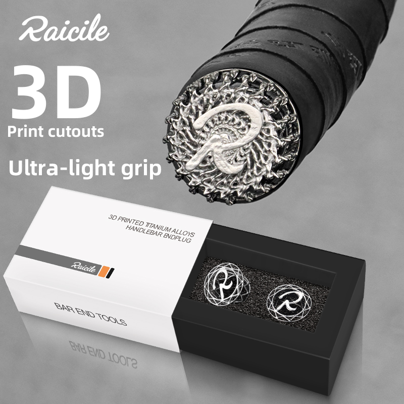 Bike Handlebar Tape - Raicile チタン合金製3Dプリント自転車ハンドルバープラグ、マウンテンバイク、ロードバイク、自転車アクセサリーに適しています。