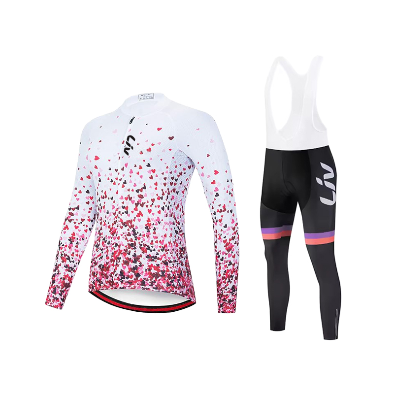 Cycling Gear Girls - LIV レディース 春と秋のサイクリングスーツセット 自転車ジャージ 速乾性 アウトドアスポーツウェア