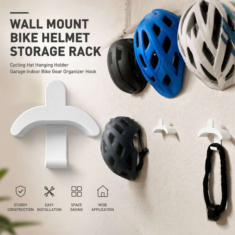 Cycling Gear Indoor - 室内壁掛けサイクリングヘルメットブラケット自転車帽子収納フックガレージサイクリングギアディスプレイラック
