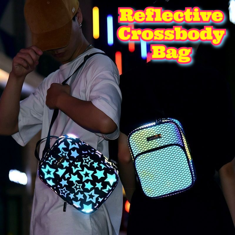 Cycling Backpack - 反射材付きクロスボディバッグ 多目的スポーツスリングパック サイクリング アウトドア 通勤 ショルダー