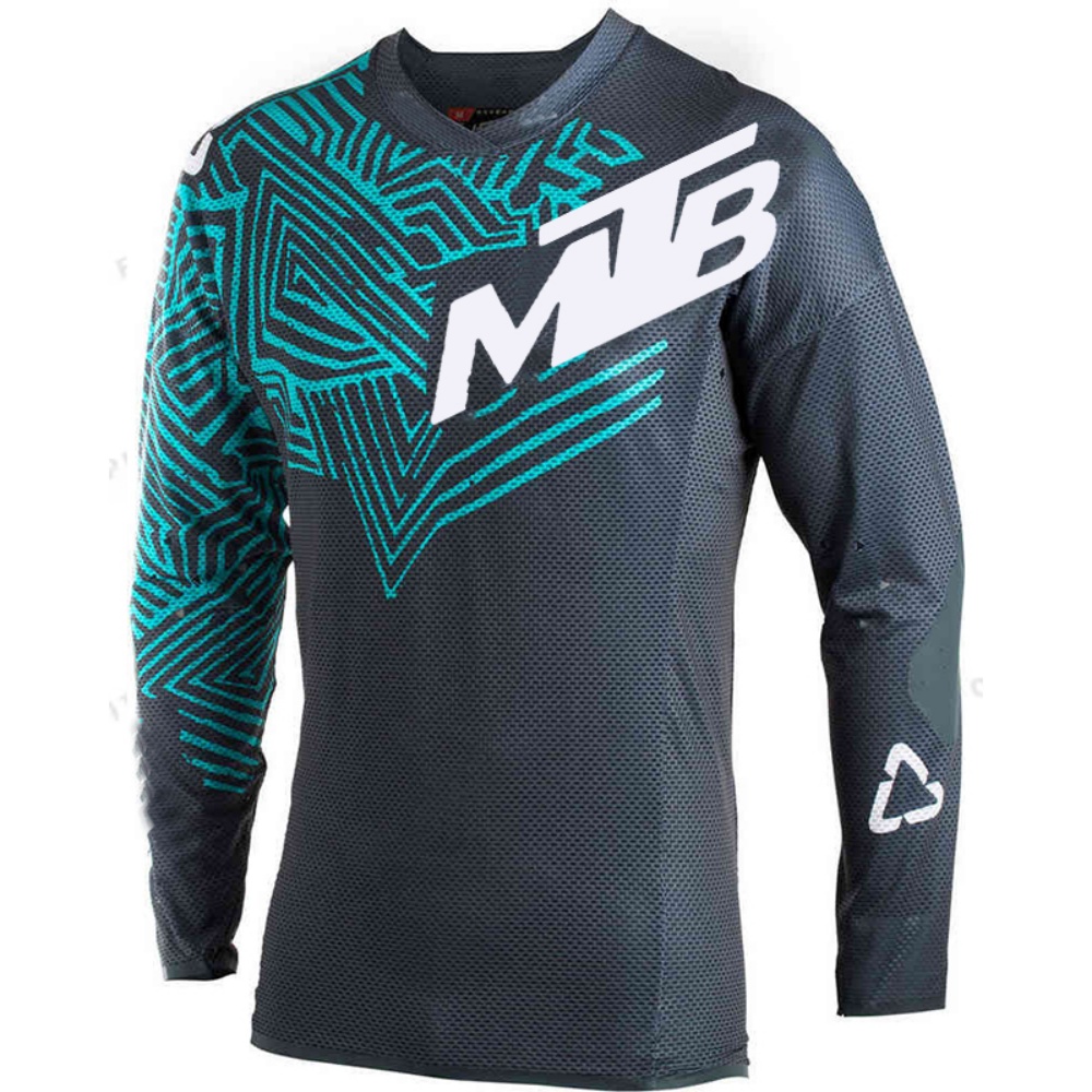 Gear In Cycling - アウトドアサイクリング長袖トップス MTB プリント通気性メッシュマウンテンバイクジャージユニセックスライディングギア