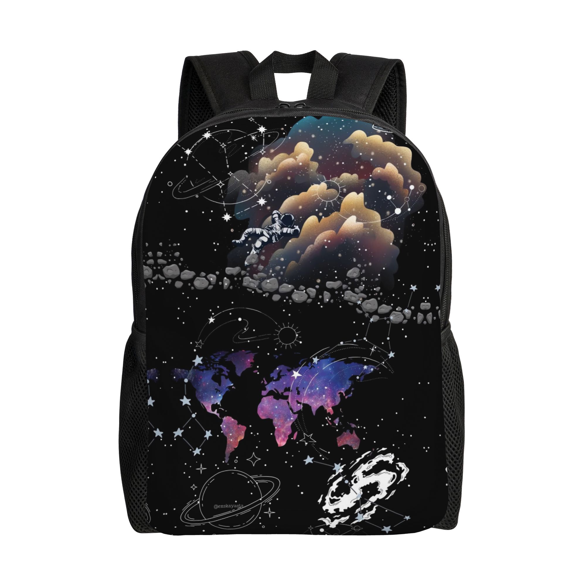 Cycling Backpack - ボヘミアン星座宇宙飛行士バックパックサイクリングバックパックユースカラフル軽量高校バッグ面白いリュックサック