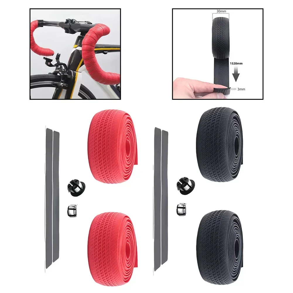 道路自転車ハンドルバーシリコンテープノンスリップ衝撃吸収ベル - Bike Handlebar Tape のレビューと価格
