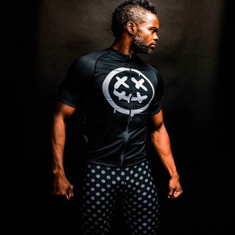 ラブザペインサマーバイクスーツメンズサイクリングジャージ9D - Cycling Gear Logo のレビューと価格
