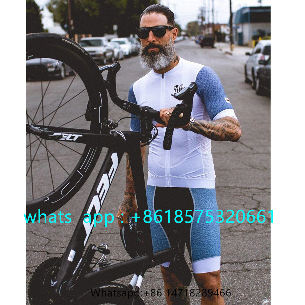 ラブザペインサマーバイクスーツメンズサイクリングジャージ9D - Cycling Gear Logo のレビューと価格