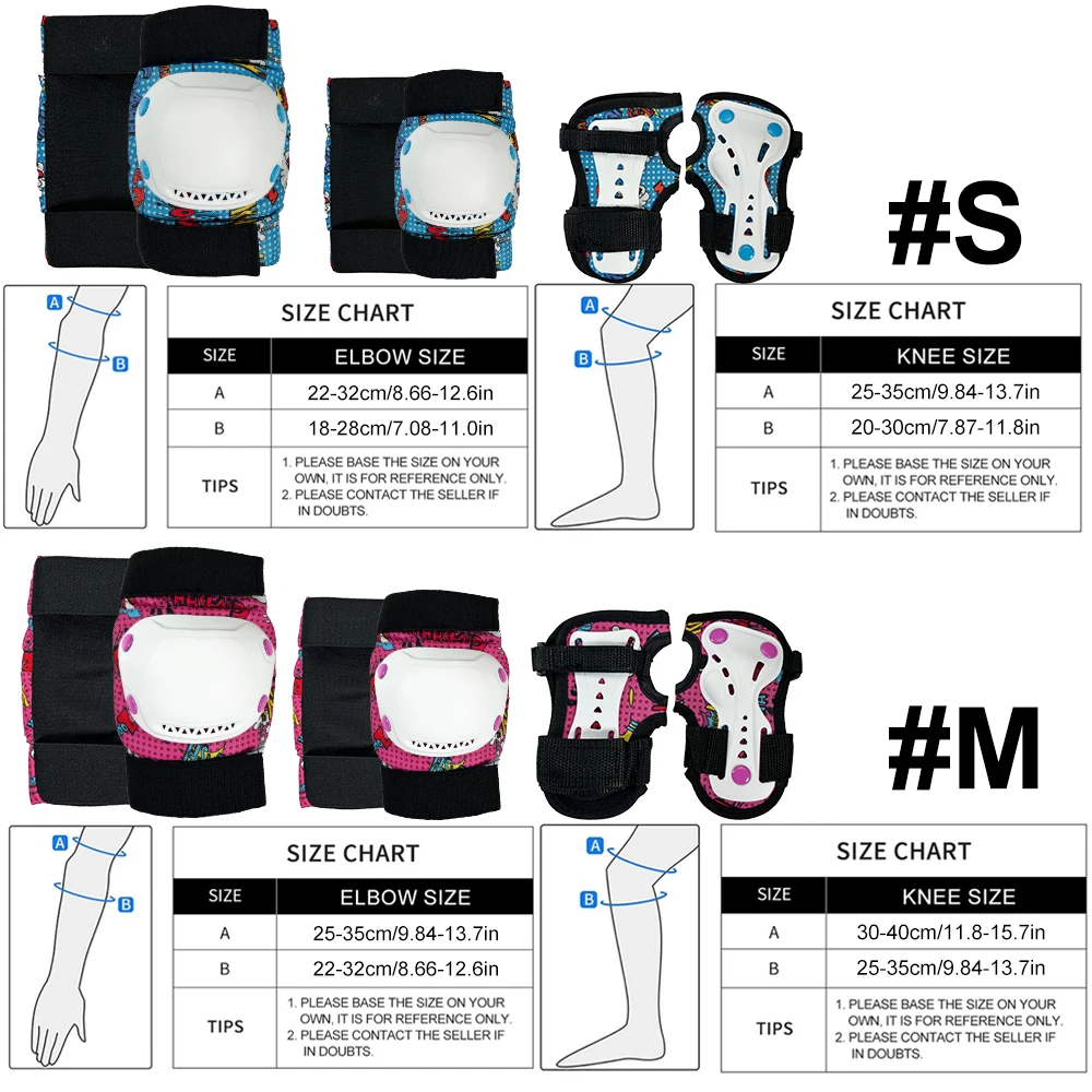 子供用保護具セット、膝/肘パッドと手首ガード（3歳から15歳 - Cycling Gear Girls のレビューと価格