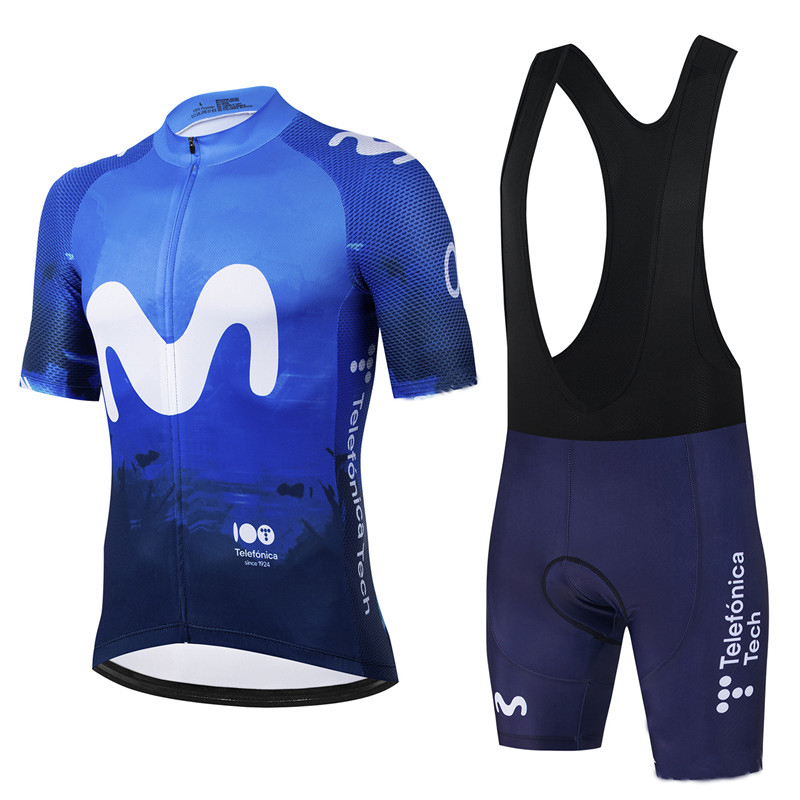 Movistar プロチーム夏サイクリングジャージスーツメン - Cycling Gear Logo のレビューと価格