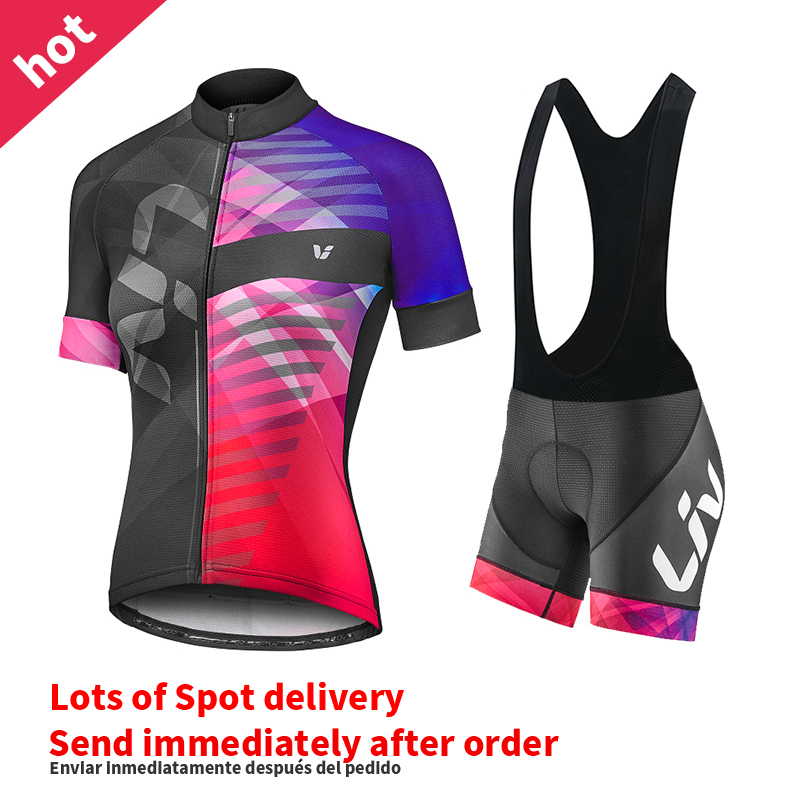 Liv-女性のサイクリングショーツとジャージのセット,チーム - Cycling Gear Girls のレビューと価格