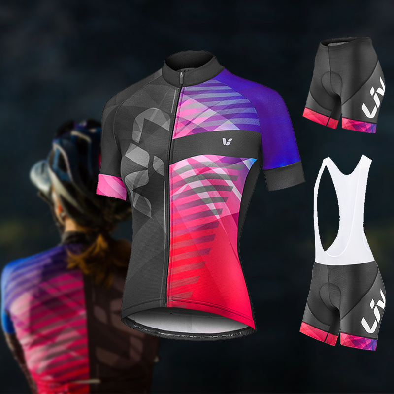 Liv-女性のサイクリングショーツとジャージのセット,チーム - Cycling Gear Girls のレビューと価格