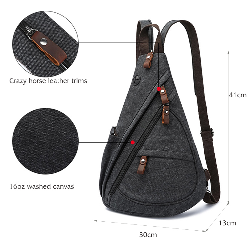 キャンバススリングバッグコンバーチブルクロスボディチェストバ - Cycling Backpack のレビューと価格